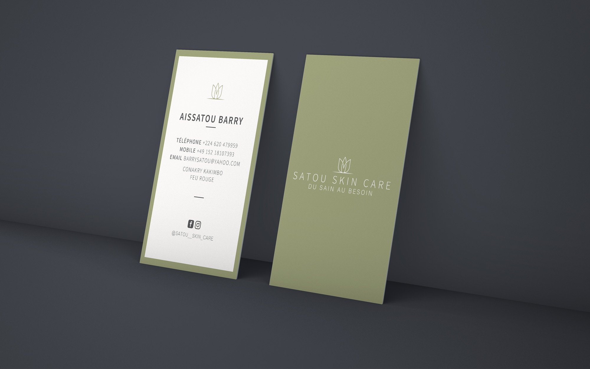 Kreabyte-Grafik-Design Projekte aus Bottrop-Satou Skin Care Visitenkarte
